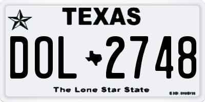 TX license plate DOL2748