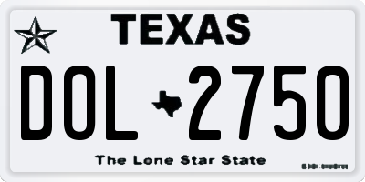 TX license plate DOL2750