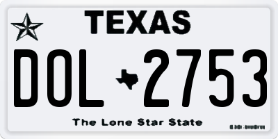 TX license plate DOL2753