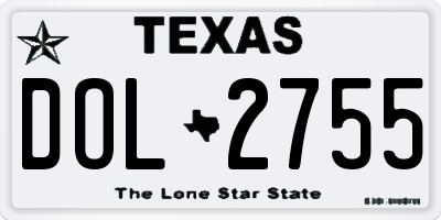 TX license plate DOL2755