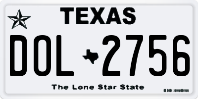 TX license plate DOL2756