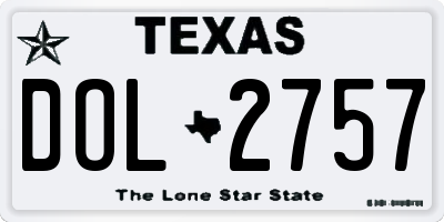 TX license plate DOL2757