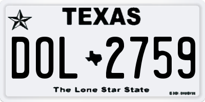 TX license plate DOL2759