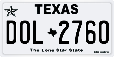 TX license plate DOL2760