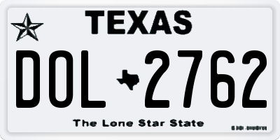 TX license plate DOL2762