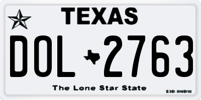 TX license plate DOL2763