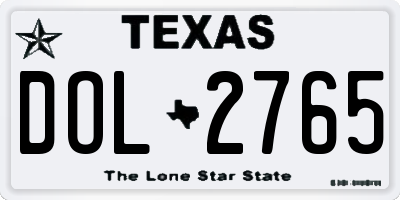 TX license plate DOL2765