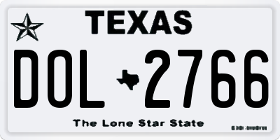 TX license plate DOL2766