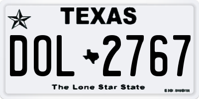 TX license plate DOL2767