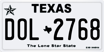 TX license plate DOL2768