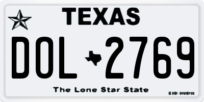 TX license plate DOL2769