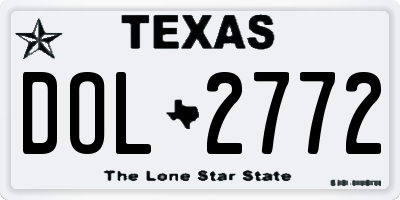 TX license plate DOL2772