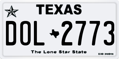TX license plate DOL2773