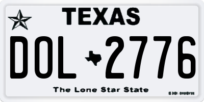 TX license plate DOL2776