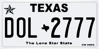 TX license plate DOL2777