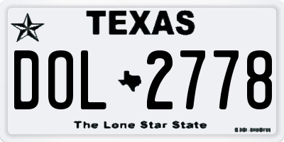 TX license plate DOL2778