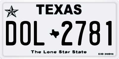 TX license plate DOL2781