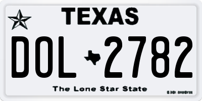 TX license plate DOL2782