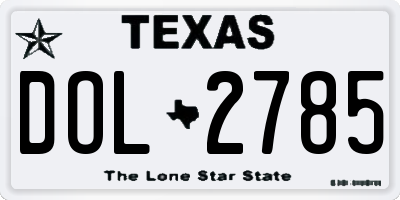 TX license plate DOL2785