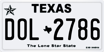 TX license plate DOL2786