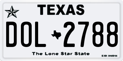 TX license plate DOL2788