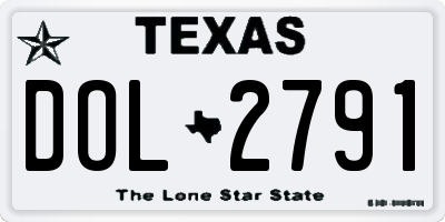 TX license plate DOL2791