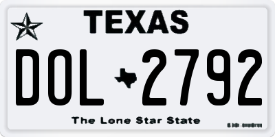 TX license plate DOL2792