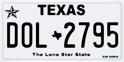 TX license plate DOL2795