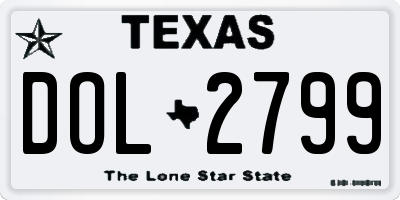 TX license plate DOL2799