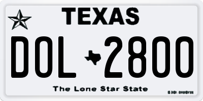 TX license plate DOL2800