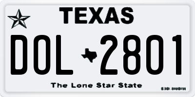 TX license plate DOL2801