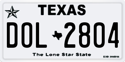 TX license plate DOL2804