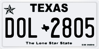 TX license plate DOL2805