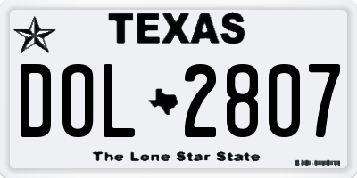 TX license plate DOL2807