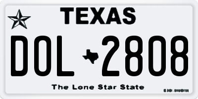 TX license plate DOL2808