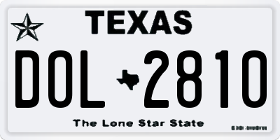 TX license plate DOL2810