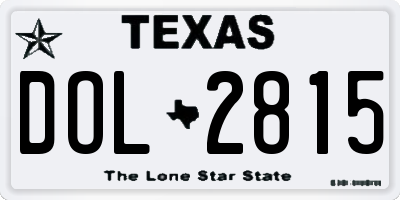 TX license plate DOL2815