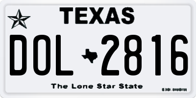 TX license plate DOL2816