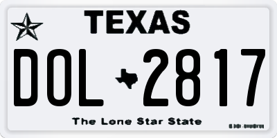 TX license plate DOL2817