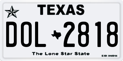 TX license plate DOL2818