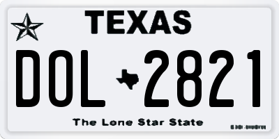 TX license plate DOL2821