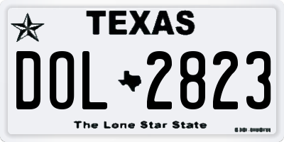 TX license plate DOL2823