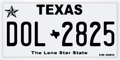 TX license plate DOL2825