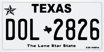 TX license plate DOL2826