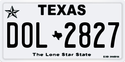 TX license plate DOL2827
