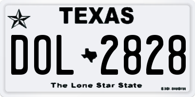 TX license plate DOL2828