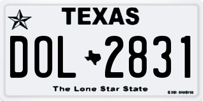 TX license plate DOL2831