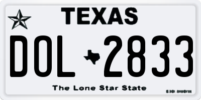 TX license plate DOL2833