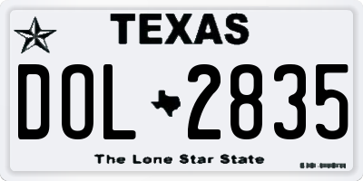 TX license plate DOL2835