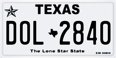 TX license plate DOL2840